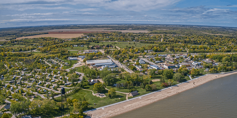 birds-eye view of Winnipeg beach