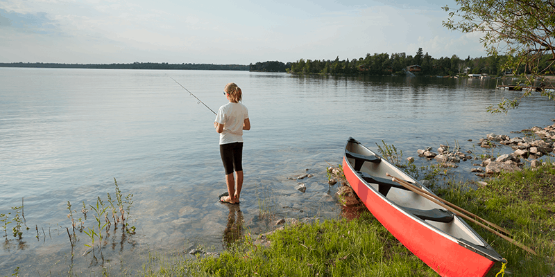 person fishing at Whiteshell Provincial Park, Manitoba, Canada
