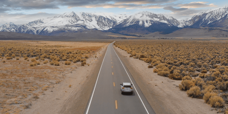 Leased Car driving on the road